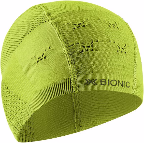 sous casque x bionic jaune fluo gris