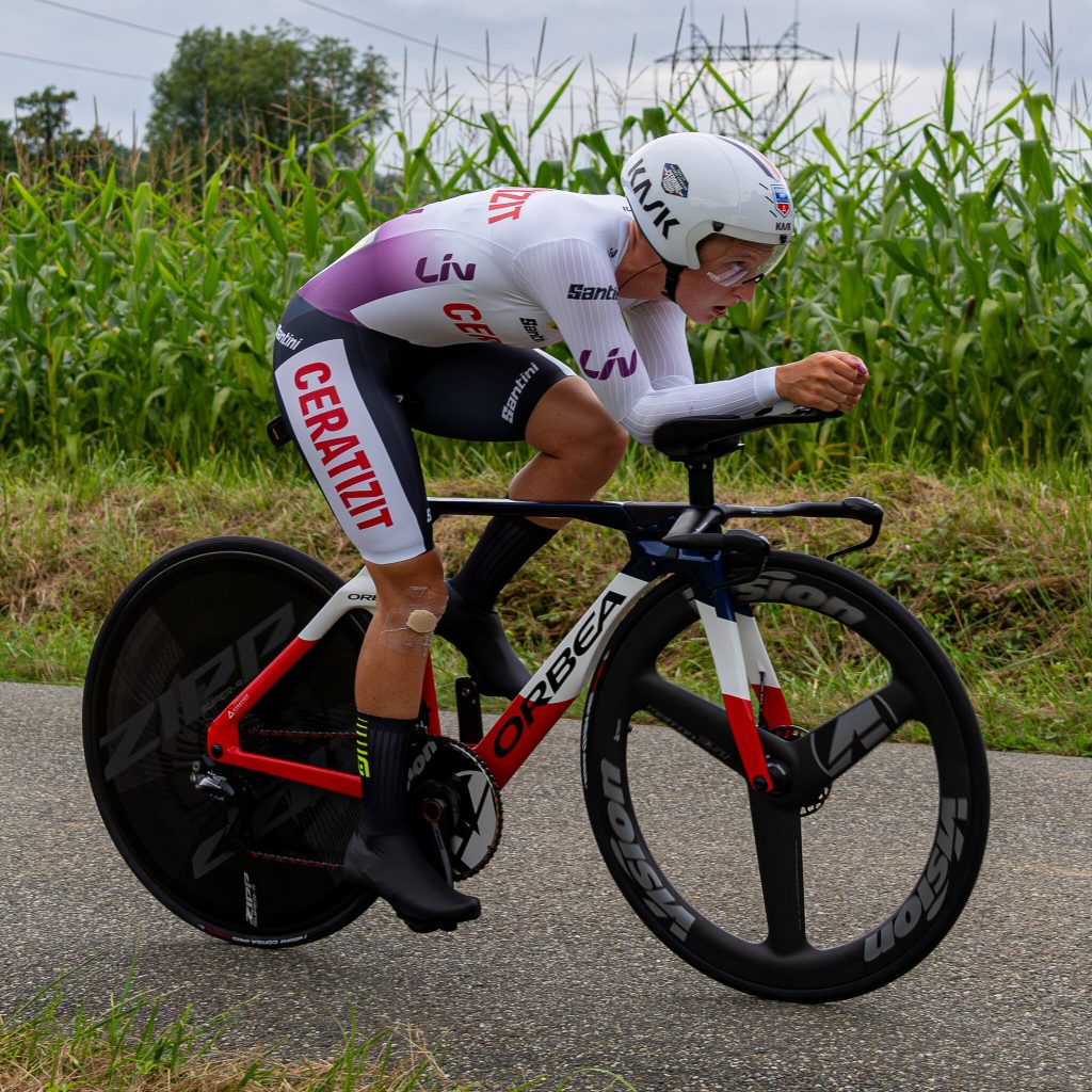 cédrine kerbaol during pau tour de france femmes 2023 time trial