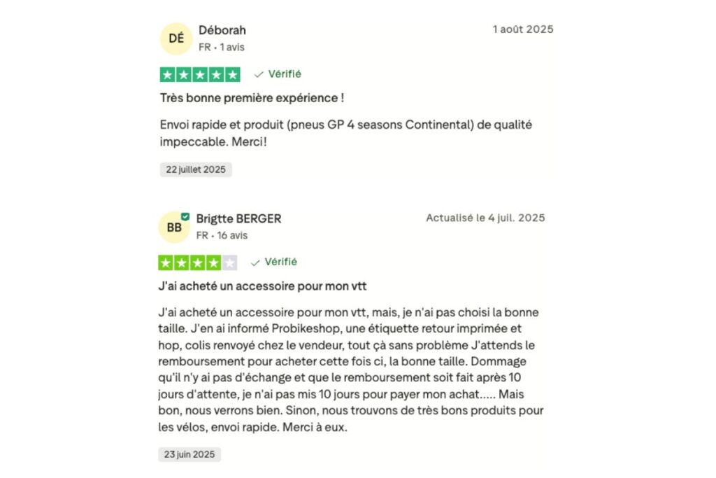 avis probikeshop trustpilot